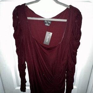 NWT City Chic Square Neck Long Sleeve Dress